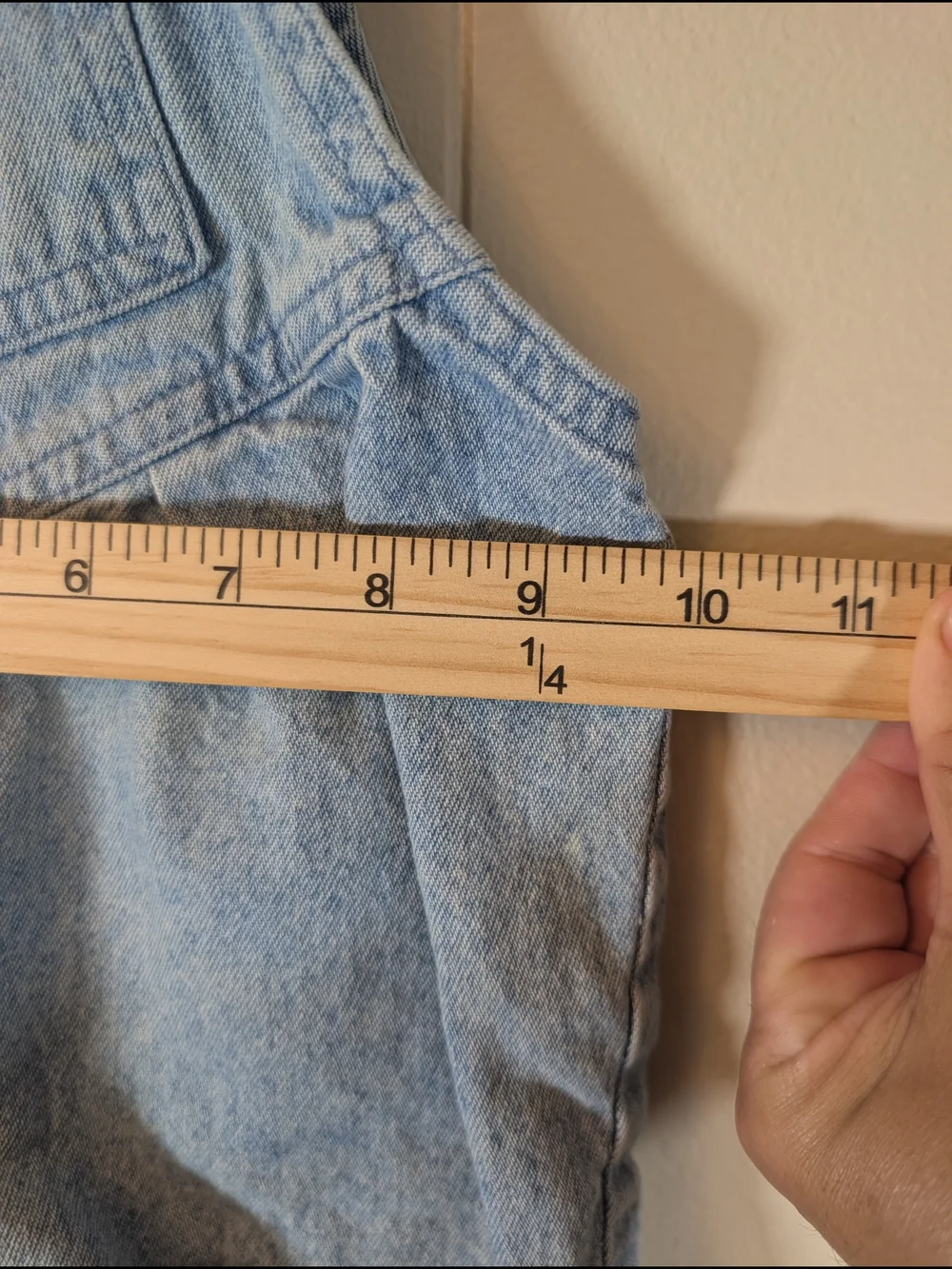 Vintage Baby B'gosh by OshKosh Light Wash Denim Bubble Romper Overalls 18M